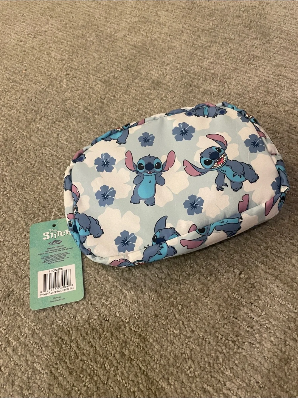 Disney Lilo & Stitch Blue Floral Kids Pouch